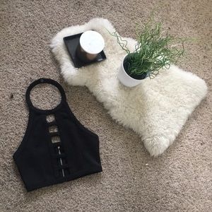 Black Tobi Backless Cut Out Crop Top